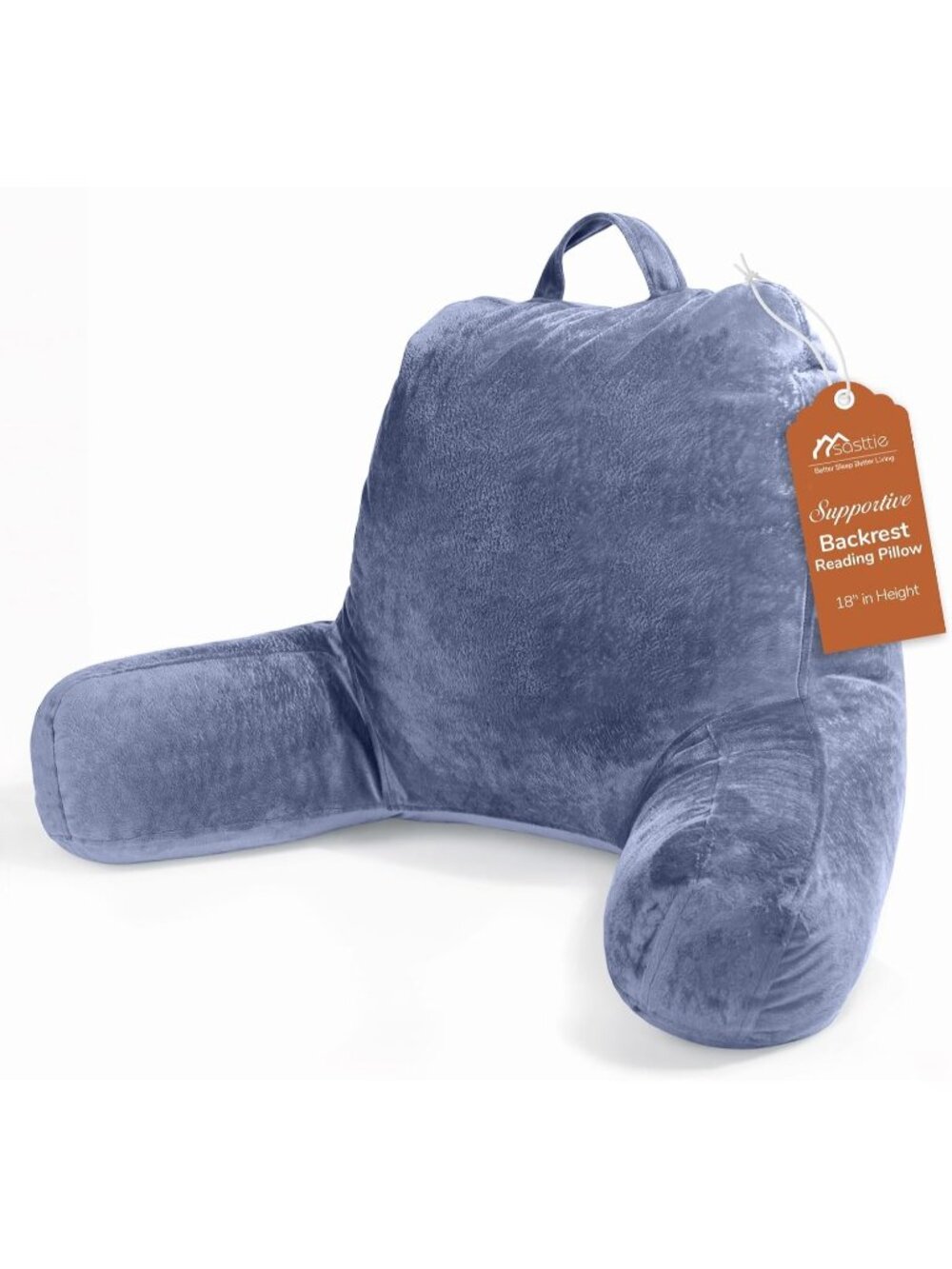 〽️Reading Pillow for Bed Back Pillow Sitting Up 18" Backrest Cushion Grey Purple